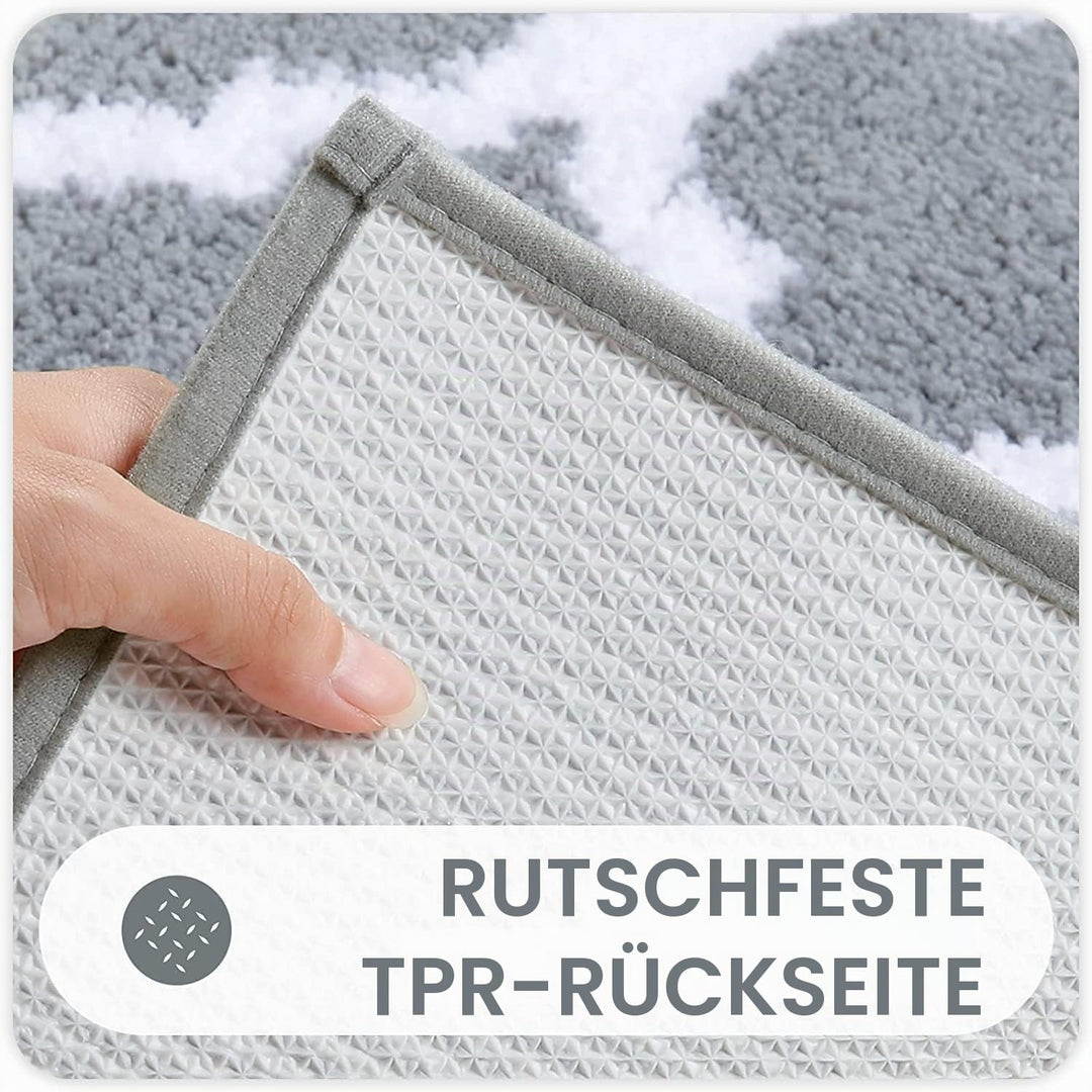 Homaxy rutschfest Badematte Badezimmerteppich Waschbar Hochflor Badteppich Flauschige Mikrofaser Bad