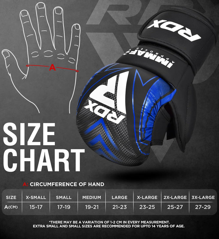 RDX IMMAF Sparring Grappling Handschuhe, belüftete offene Handfläche, Verstellbare Handgelenkriemen