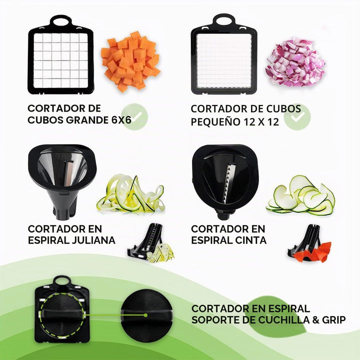 20-in-1 Gemüseschneider Spiralschneider - Zwiebelschneider &amp; Mandoline Gemüsehobel mit Behälter - Ka