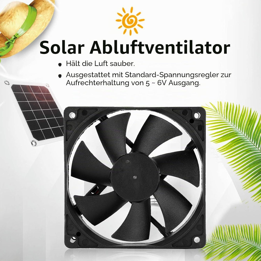 Solar Abluftventilator 6V 10W tragbarer Ventilator mit wasserdichtem Solarpanel Ventilator für Hühne