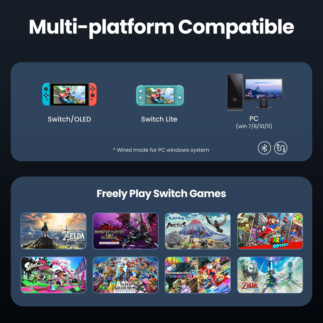 VOYEE Wireless Switch Controller, Compatible with Switch Pro Controller for Switch/Switch Lite/OLED/