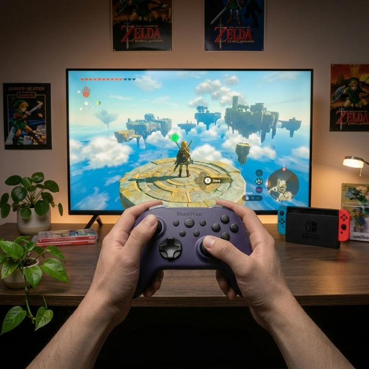 ShanWan PC-Controller, kompatibel mit Switch 1, Switch 2, Android, iPhone, Steam, Bluetooth-Controll
