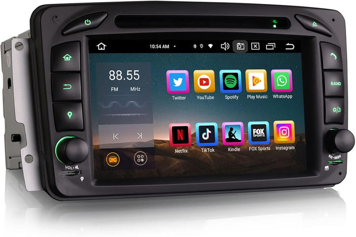 Erisin 7 Zoll 4GB+64GB Android 12 Autoradio mit Navi GPS CD Player für Mercedes Benz C CLK G Klasse