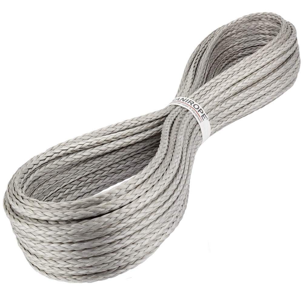 Kanirope® Dyneema Seil PRO 4mm 30m Silber 12-fach geflochten SK78 verstreckt beschichtet, 30m Silber