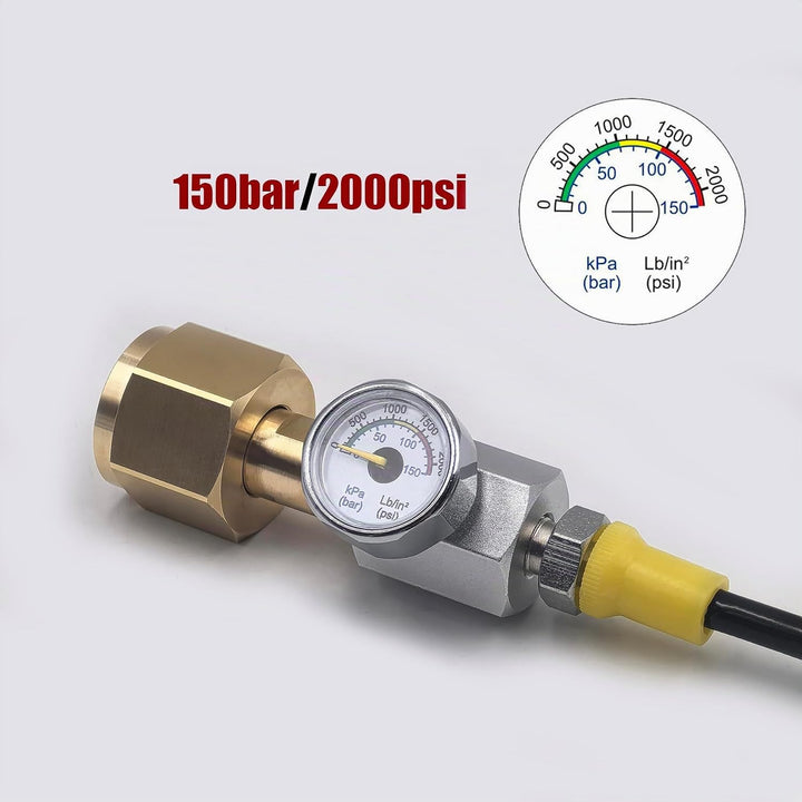 DRYHTEN Sodawassergerät Externer Kohlendioxid-Tankbefüllung 2,5M Zapfsäule TR21-4 Adapter mit 150bar