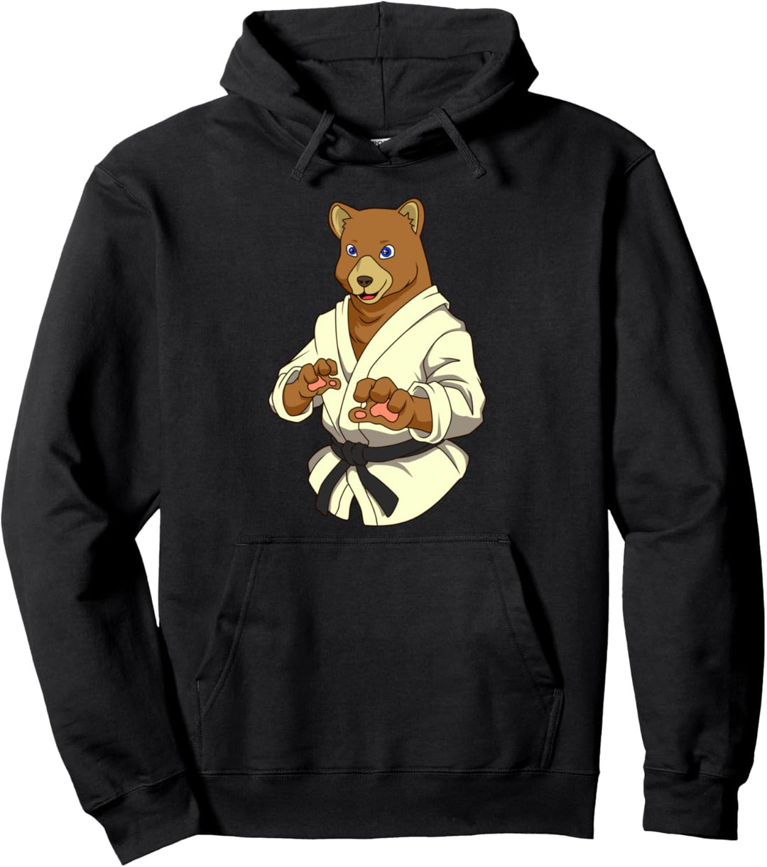 Comic Bär macht Judo Pullover Hoodie