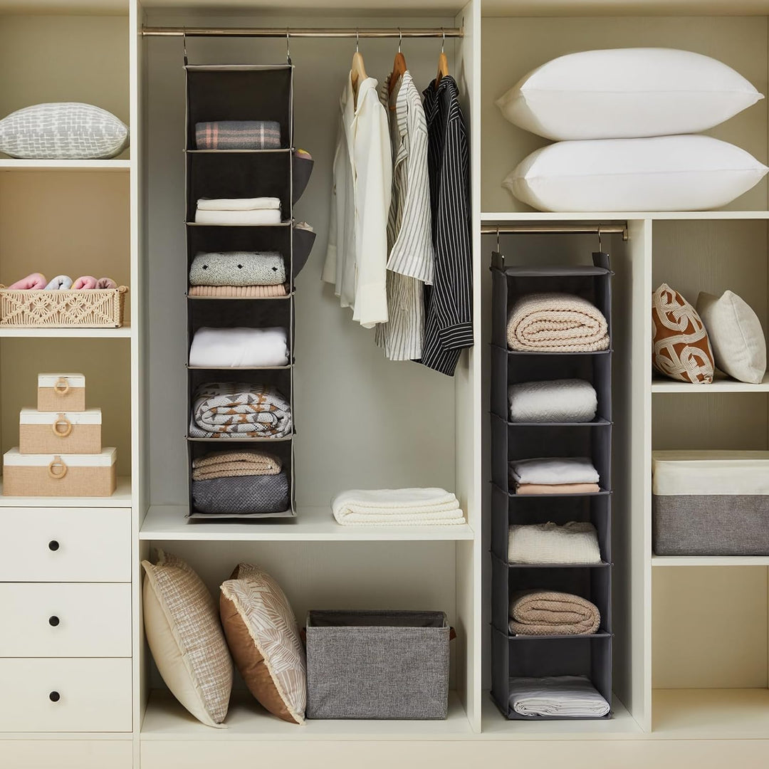 YOUDENOVA Hängeregal Schrankorganizer Stabiler 6 Fächern Kleiderschrank Organizer Ordnungssystem Hän