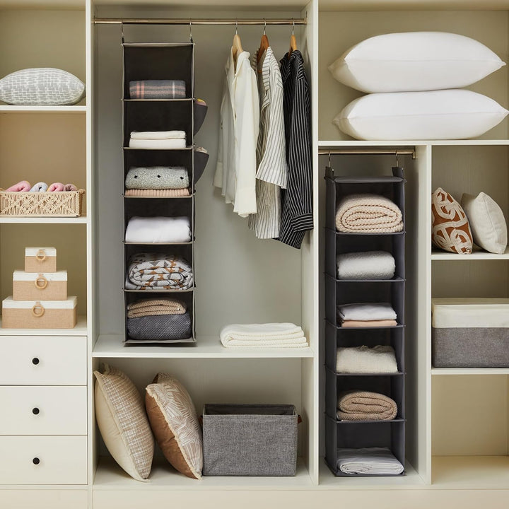 YOUDENOVA Hängeregal Schrankorganizer Stabiler 6 Fächern Kleiderschrank Organizer Ordnungssystem Hän