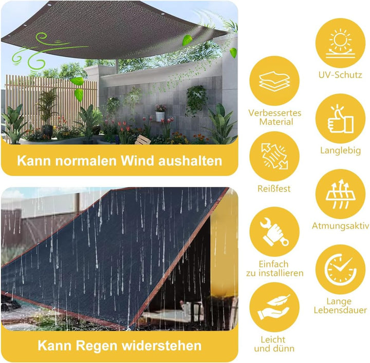 3x4M Sonnenschutz Netz Schattierungsnetz mit Ösen, 40% Sonnenschutz Leicht und Haltbarkeit Gewächsha