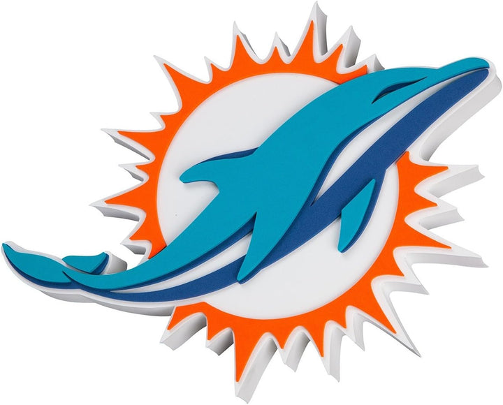 FanFave NFL Miami Dolphins 3D-Wandschild aus Schaumstoff, Miami Dolphins