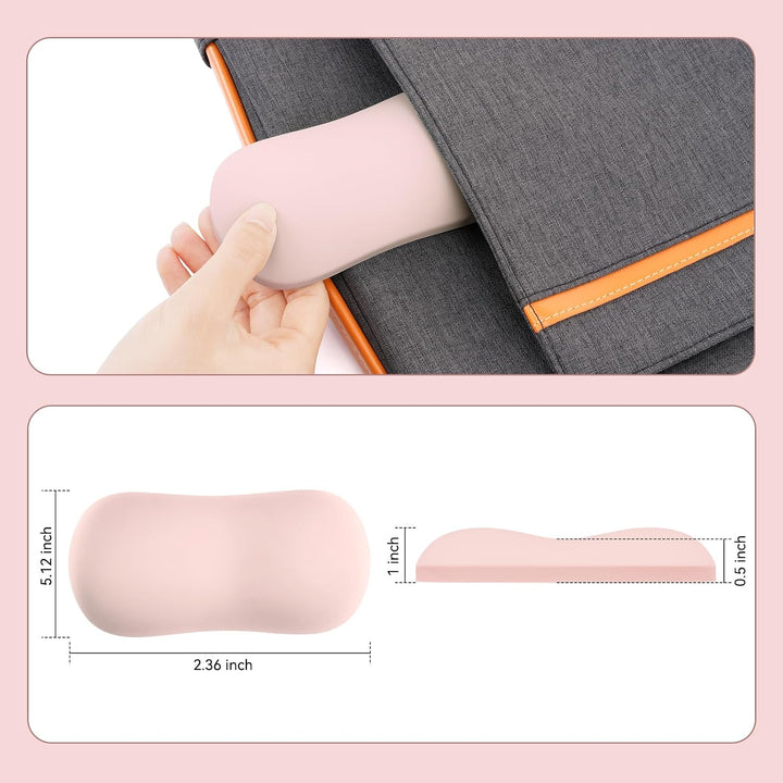 MOSISO Handballenauflage Silikon, Ergonomisches Luftkissen Mausstützpad Rosa, Rosa