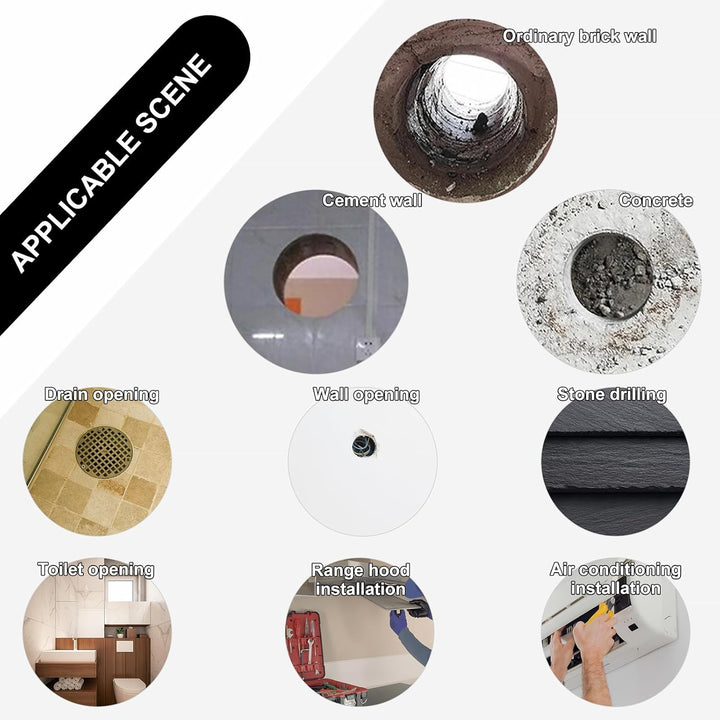 CPROSP 1¼" UNC Diamantbohrkrone ø52MM, L 420mm, Kernbohrkrone mit SDS PLUS Adapter, Bohrkrone für Na