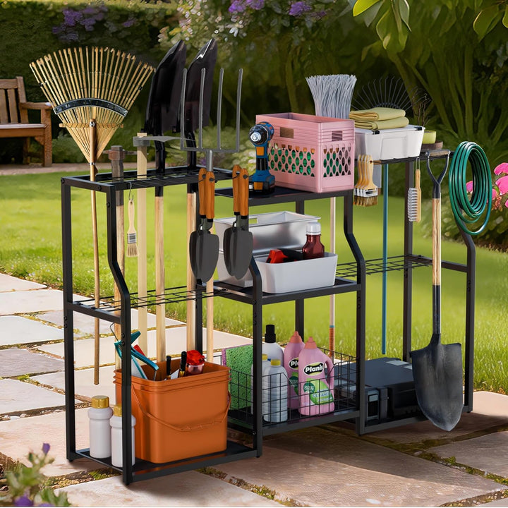 unho Gartengeräte Ständer, Gerätehalter Organizer Mehrzweck Gartengeräteaufbewahrungsregal Gartenwer