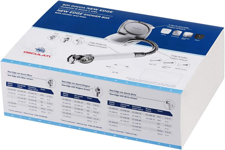 Osculati New Edge Duschbox, weiss PVC Schlauch 4 m
