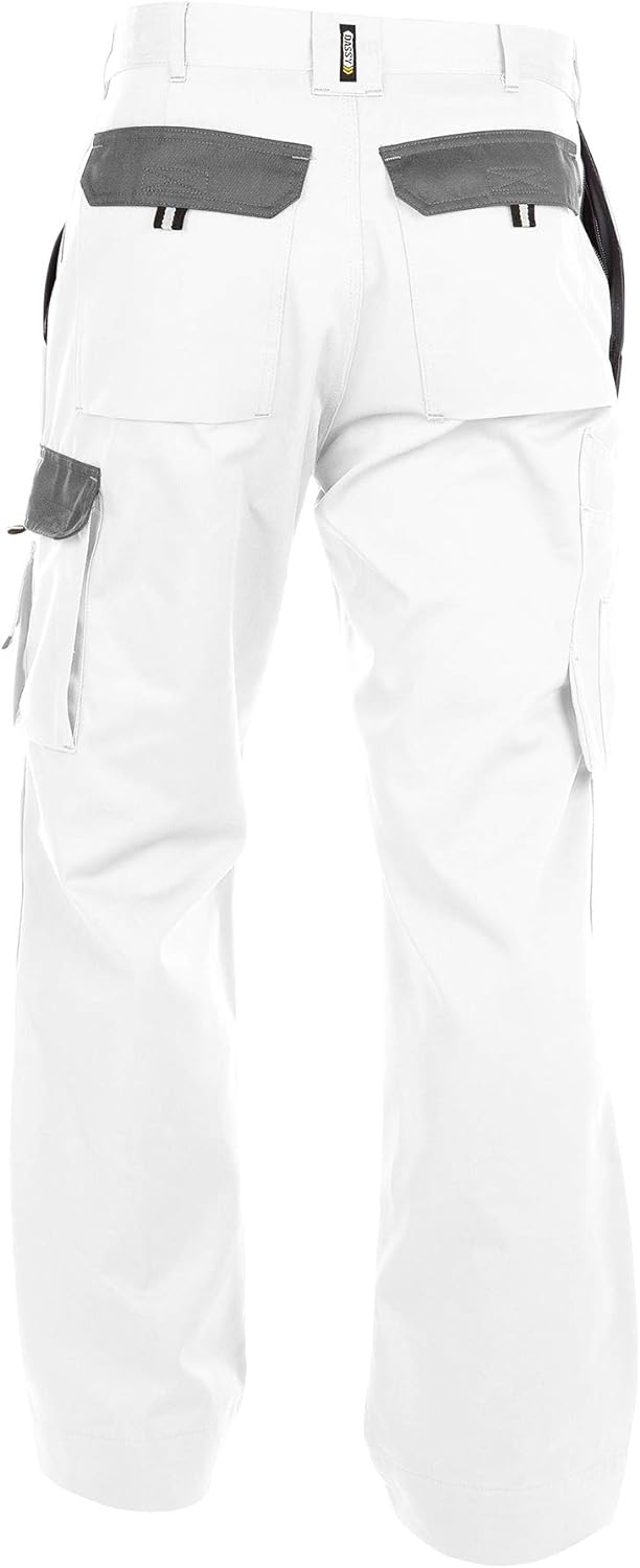 Dassy Herren Boston Arbeitsnutzungshose, Bianco/Grigio, 56