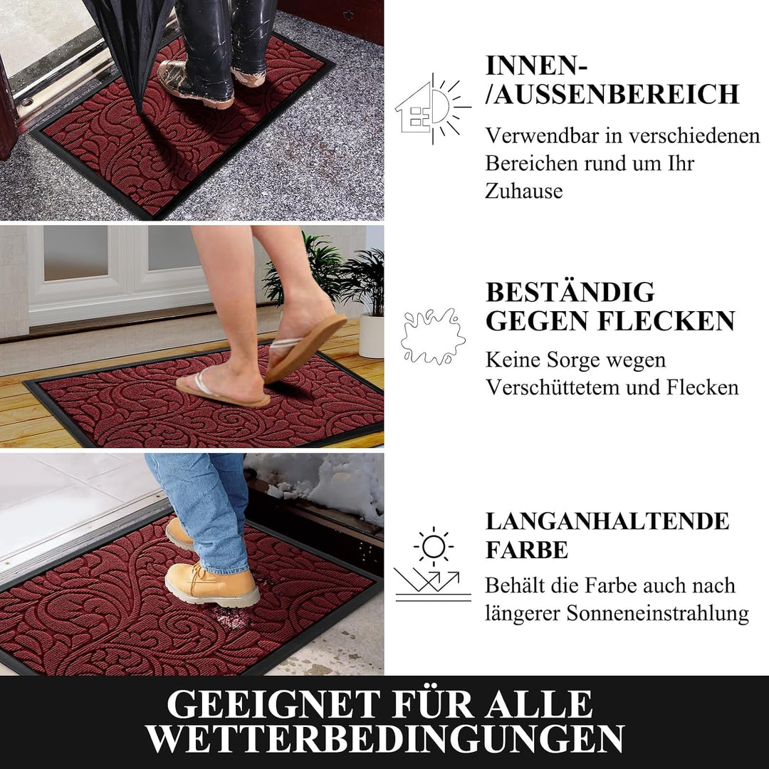 Yimobra Fussmatten - Innen und Aussen, Waschbar Fussmatte, Rutschfester Schmutzfänger Teppich für Ei