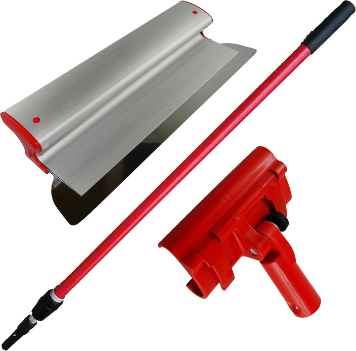 Komplettes Profi-Set: Flächenspachtel 100 cm + Adapter + Teleskopstange 120-220 cm, Austauschbares u