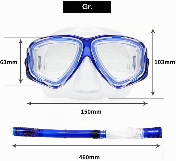 EnzoDate optische Tauchen Gear Kit Myopie Schnorchel Set, unterschiedlichen Stärke für jedes Auge ku