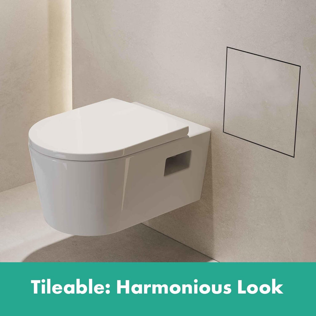 hansgrohe XtraStoris Rock - Einbau Badezimmer Mülleimer mit befliesbarer Tür, eingelassene Wandnisch