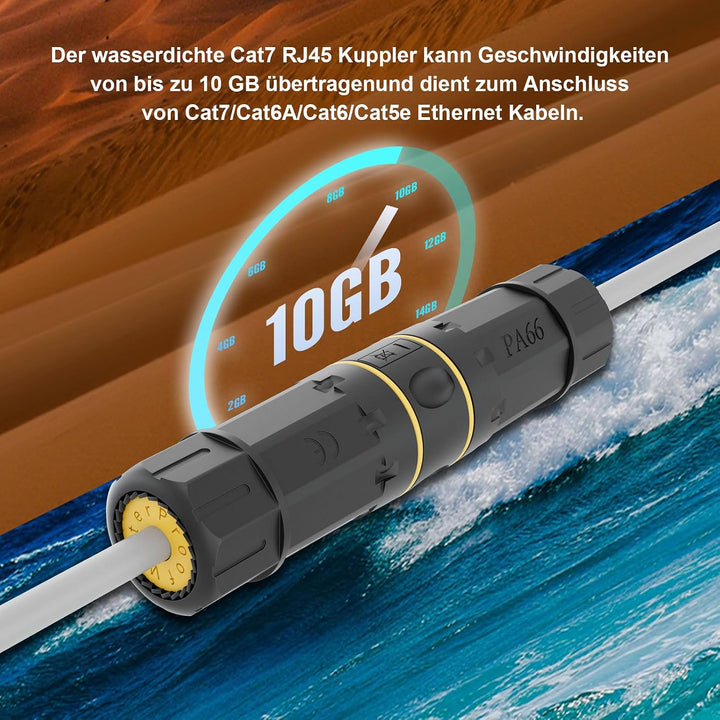 iwillink Cat7 IP68 wasserdichte RJ45 Kupplung LAN Verbinder, 4 Stück, 4