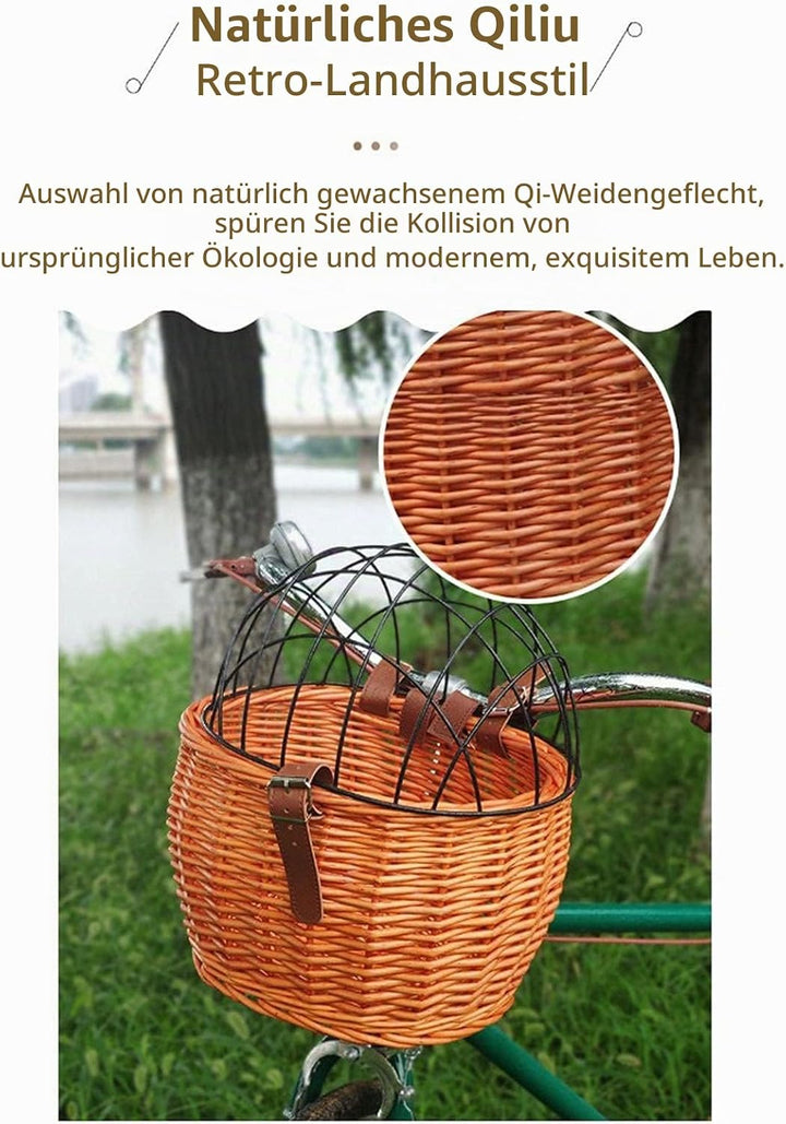 Haustiere Fahrradkorb, Fahrradkörbe für Kleine Hunde und Katzen, Vorderer Korb mit Drahtgeflechtabde
