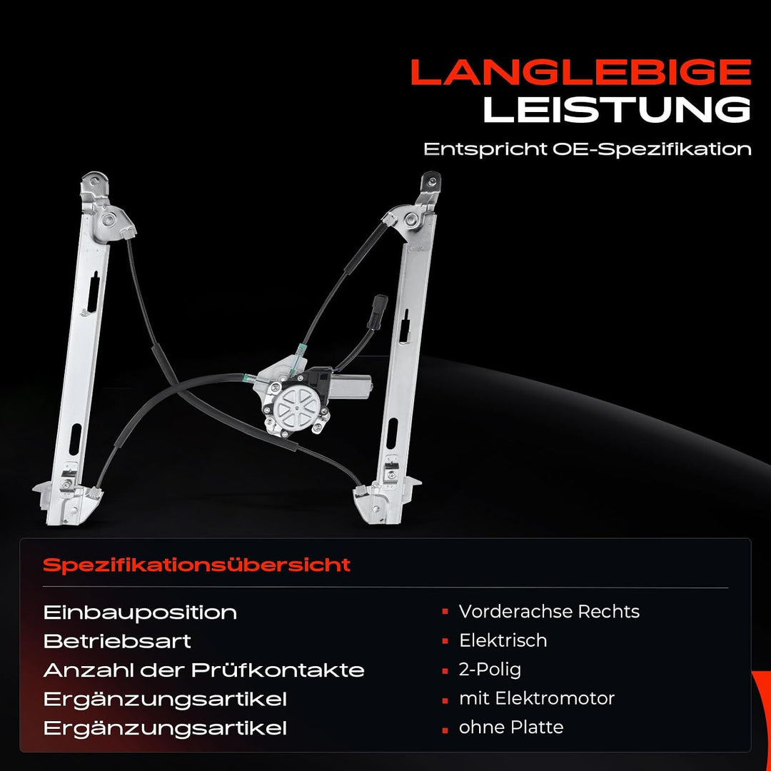 Frankberg Fensterheber Elektrisch Mit Motor Vorne Rechts für Compass MK49 SUV 2007-2017 68002896AA