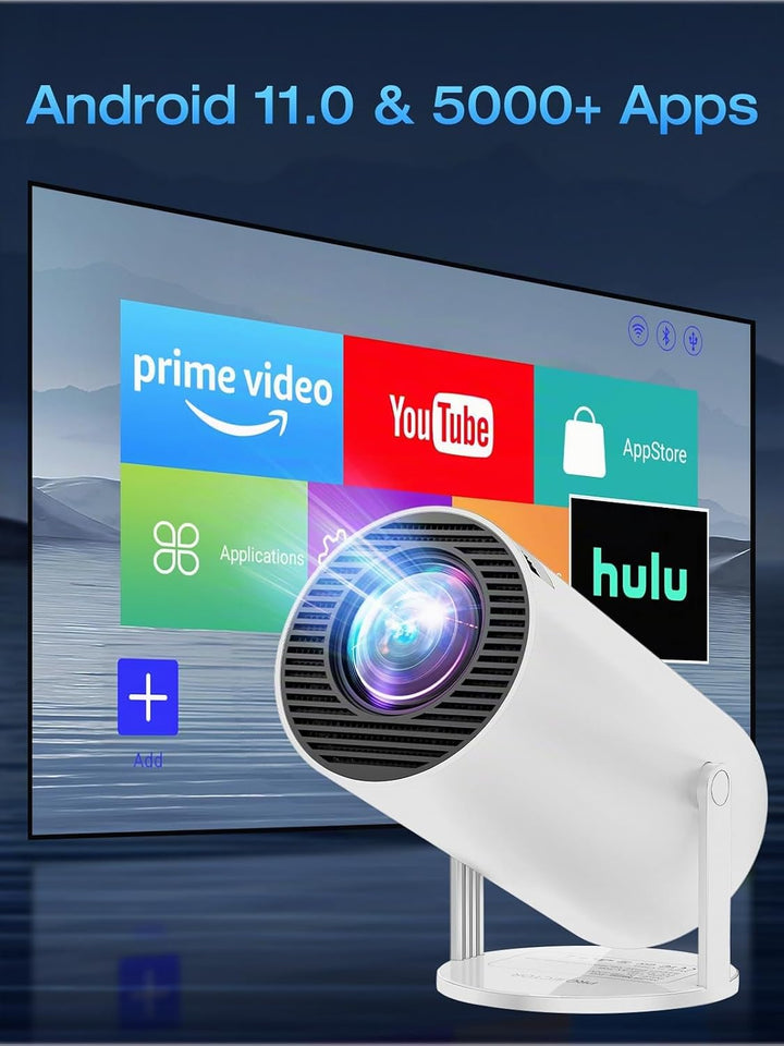 [Integrierte App &amp; Android 11.0] Beamer 2026 Upgraded Mini Projektor tragbar 20000 Lumen 4K unterstü