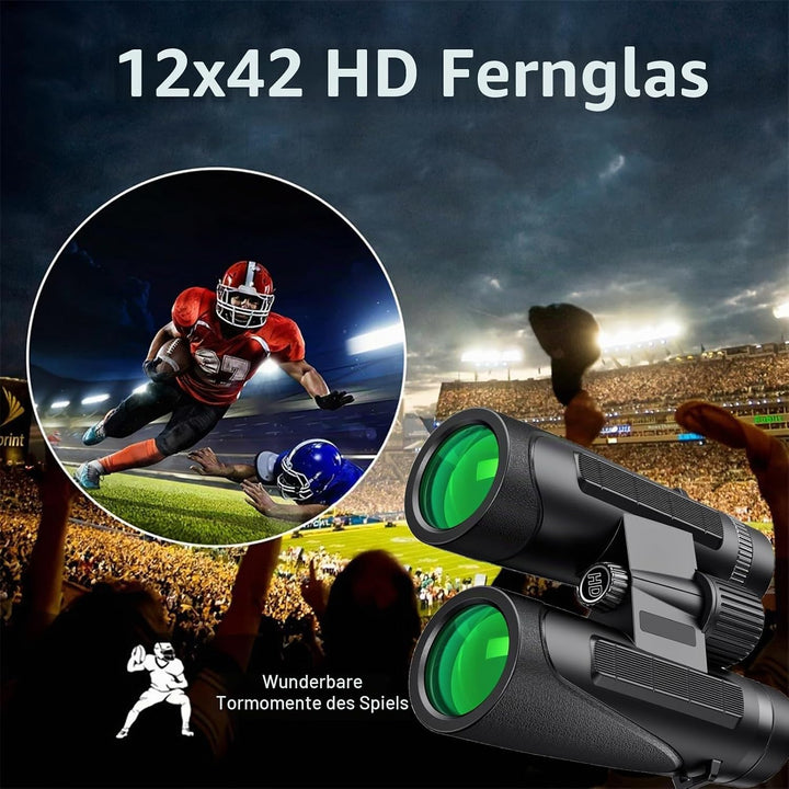 Homavit Fernglas 12x42, BAK4 Prism FMC ferngläser, HD Ferngläser wasserdicht, inklusive Tragetasche,