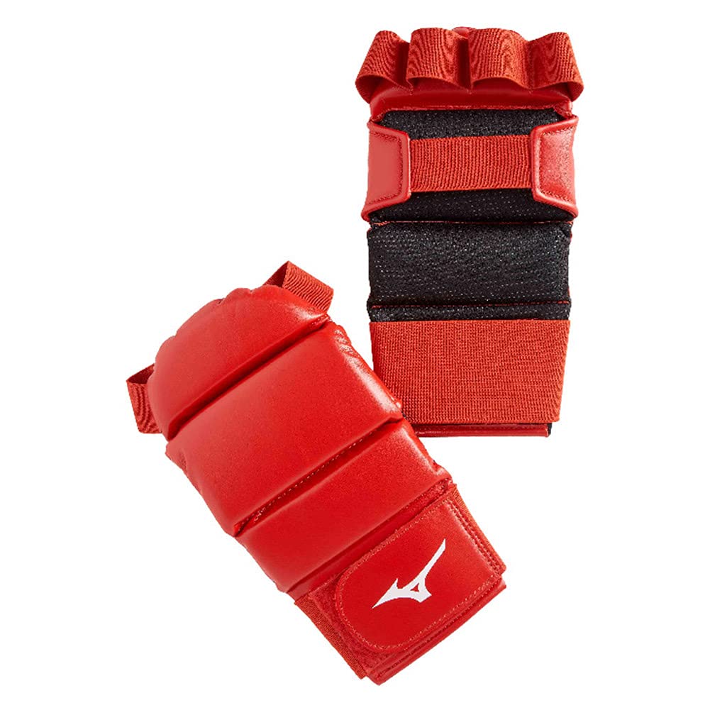 Mizuno guanti Grappling Jujitsu, MMA, blu o Rossi (Medium, Rosso)