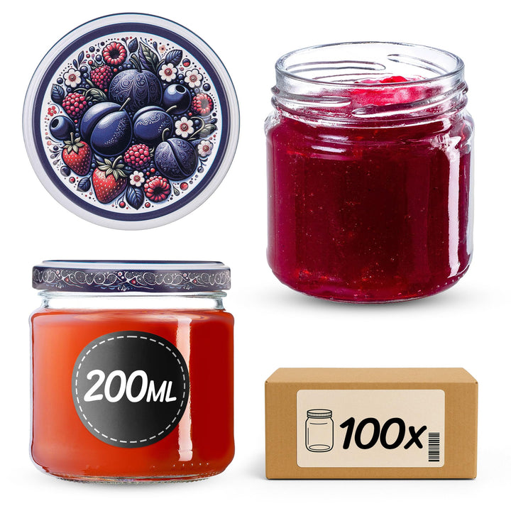 KADAX 100er Set Einmachgläser 200ml TO66, Marmeladengläser Vorratsgläser Mason Jar mit Schraubdeckel