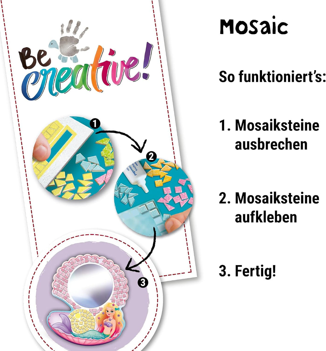 Ravensburger 18348 BeCreative Mosaik Meerjungfrau, DIY für Kinder ab 7 Jahren Neue Version, Neue Ver