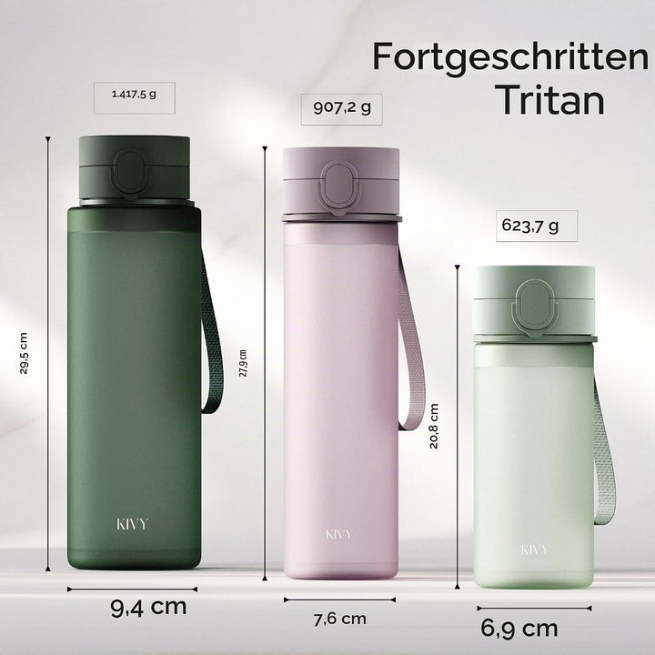 KIVY Trinkflasche 650ml aus Tritan - Auslaufsicher &amp; Spülmaschinenfest Dunkelblau 650 ml, Dunkelblau
