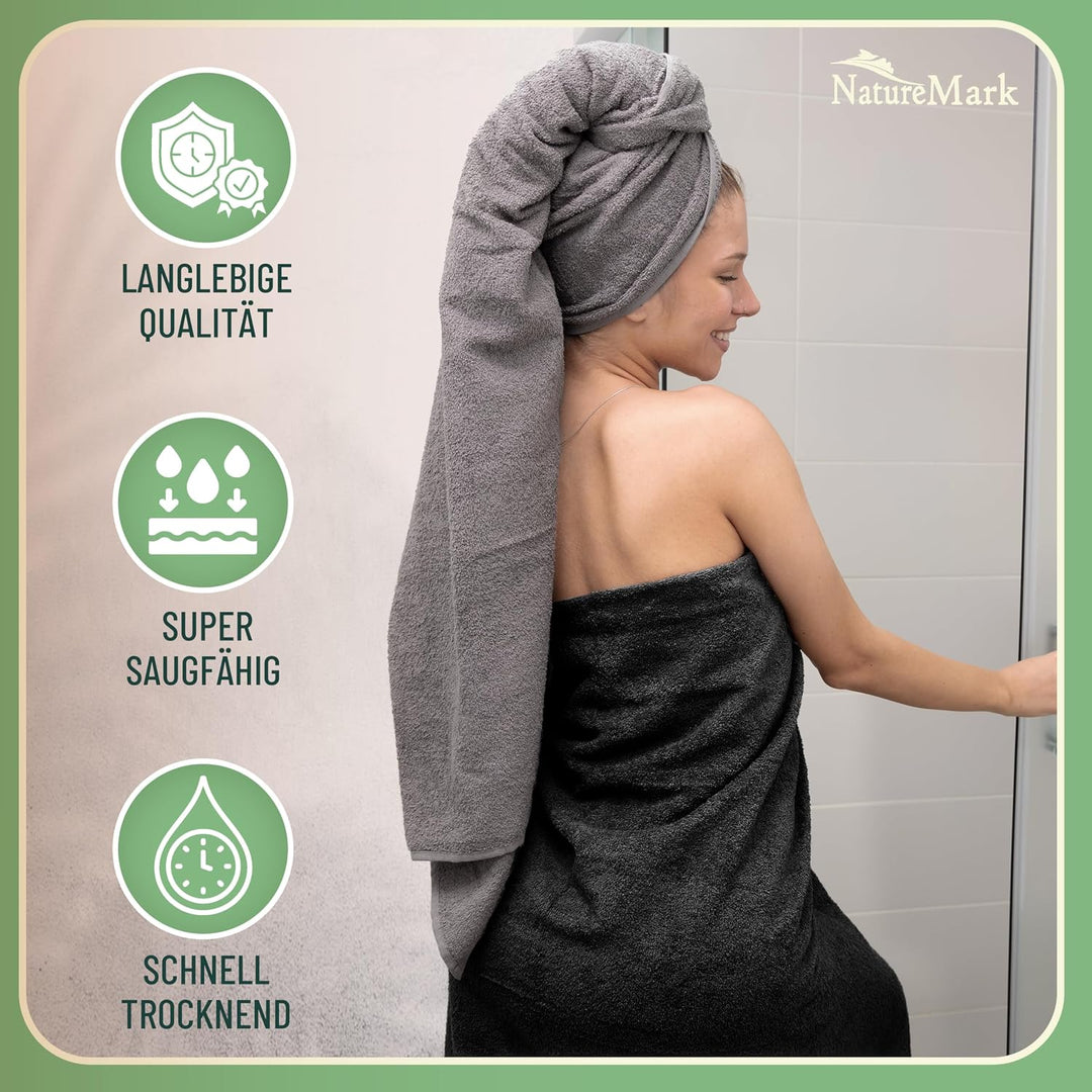 GREEN MARK Textilien 10 TLG. FROTTIER Handtuch-Set mit verschiedenen Grössen 4X Handtücher, 2X Dusch