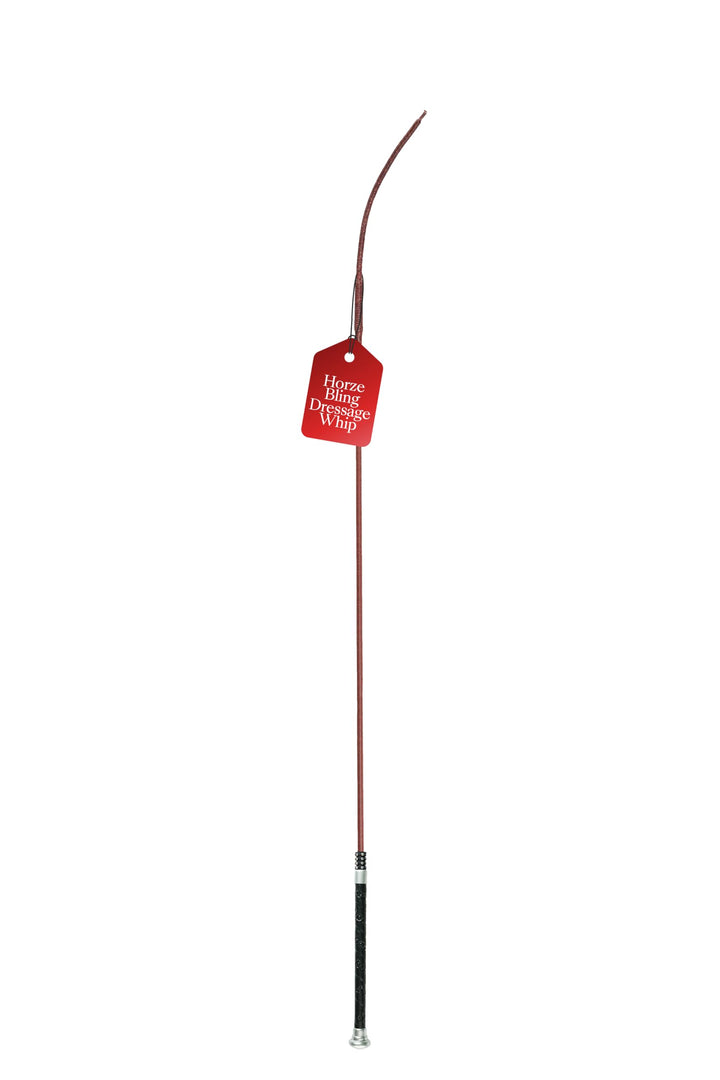 Horze Lightweight Dressage Whip with Bling and Leather Grip Handle Marron(BR) 120, Marron(BR) 120
