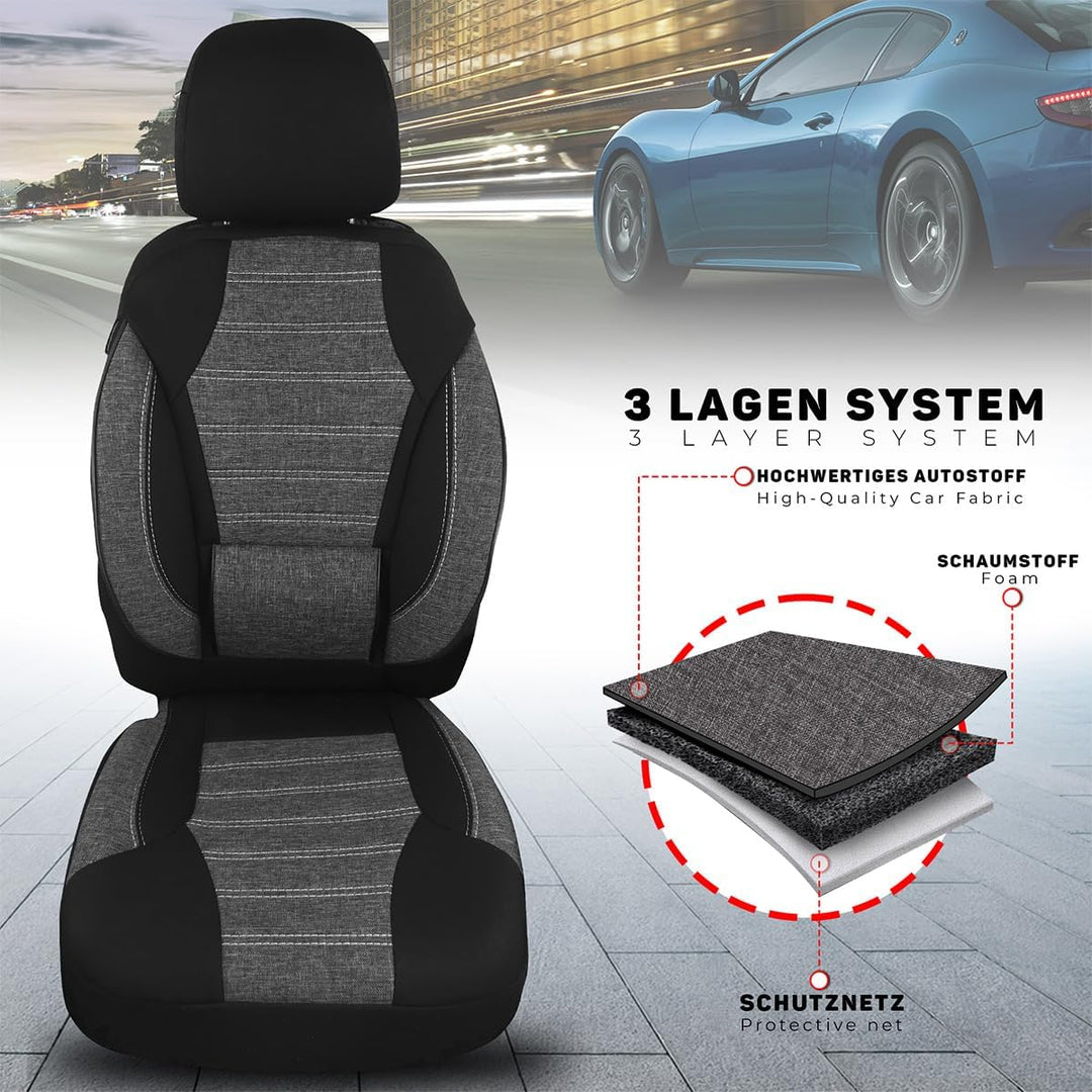 BREMER SITZBEZÜGE Mass Sitzbezüge Schonbezüge für VW Passat B6 3C KT104 KT104 - Schwarz Passat B6 3C