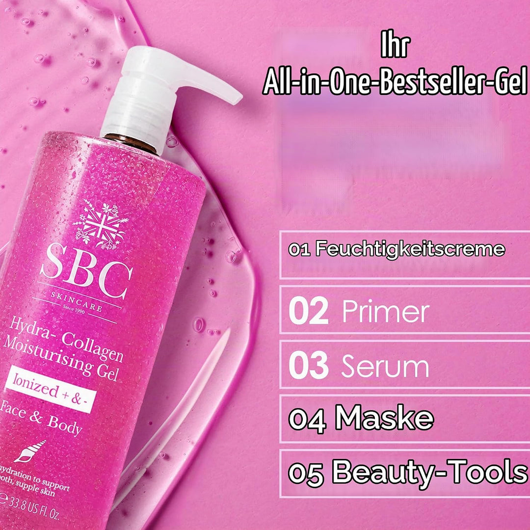 SBC Skincare - Feuchtigkeitscreme für Gesicht und Körper mit Meereskollagen - 1 L - Reduziert Ausdru