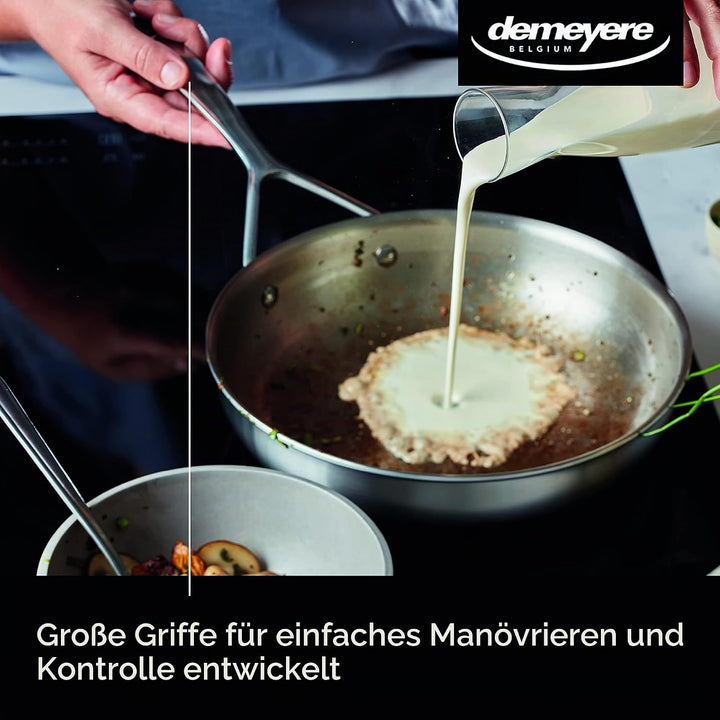 demeyere Essential 5 Bratpfanne aus Edelstahl fuer Induktion und anderen Herdarten, Pfanne aus pfleg