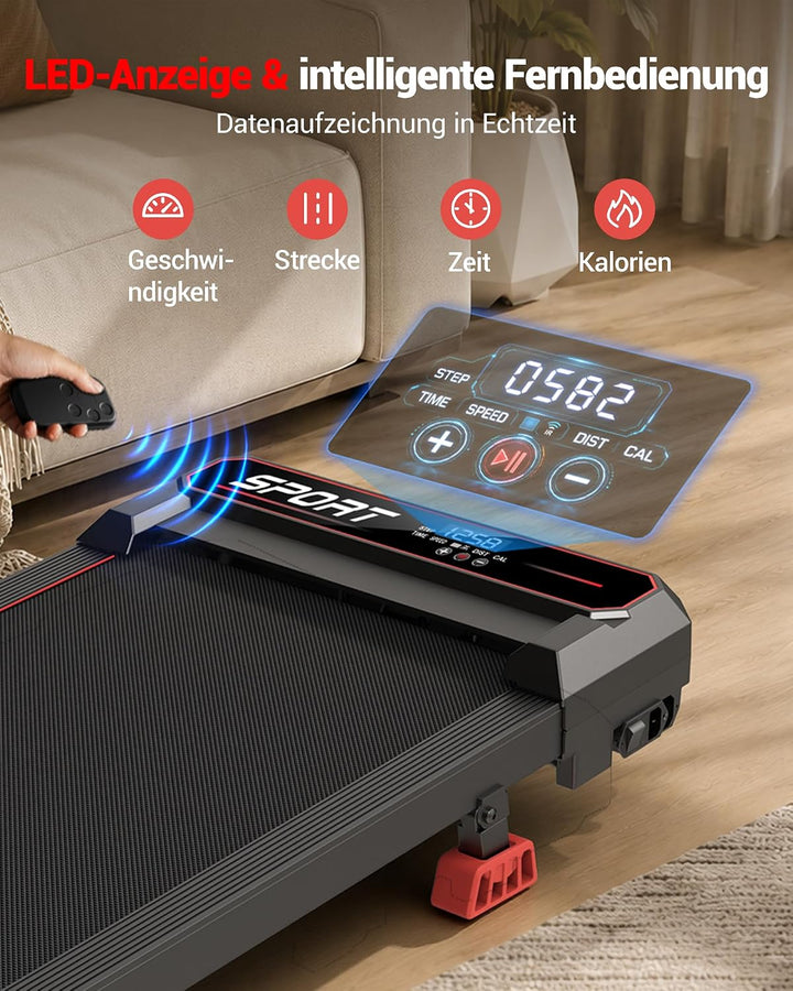 LONTEK 3.0HP Vibration Plate Walking Pad mit Steigung 15% orange, orange