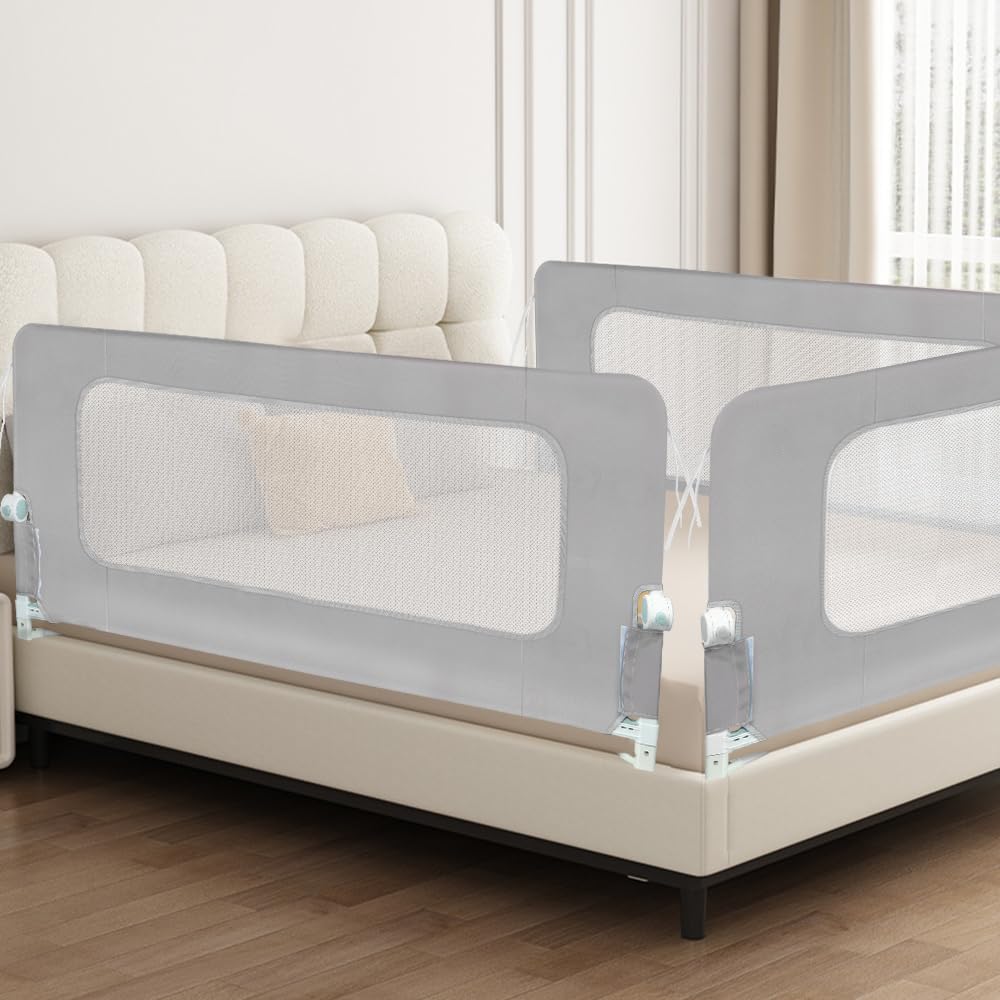 OHMG Bettgitter für Babys, 150 cm, faltbar, Sicherheitsbarriere für Kinder, tragbar, Bettgitter für