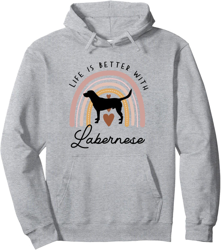 Life is Better Labernese Regenbogen-Hundemom Pullover Hoodie