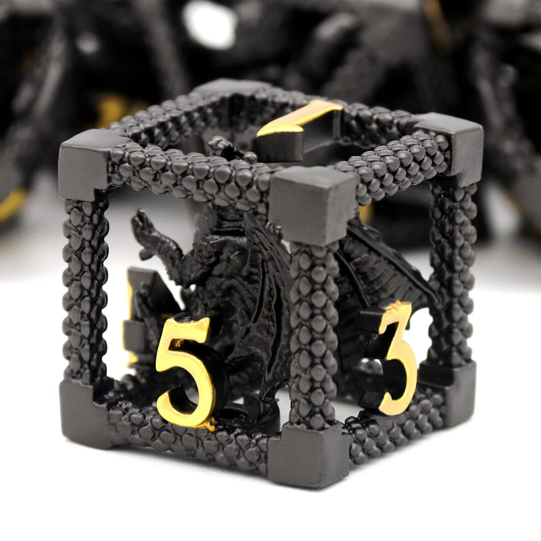 DND Würfel, Dungeons and Dragons Würfel Set HNCCESG Metall Spielwürfel Hohle 3D Drachen D&amp;D Würfel P