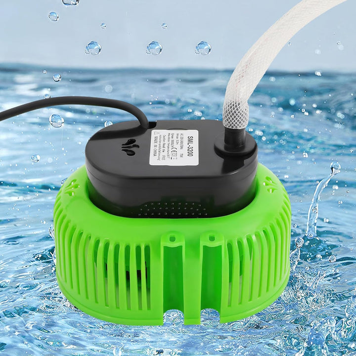 Mini Schmutzwasser Leise Tauchpumpe Poolabdeckpumpen max. Fördermenge 3000 l/h mit 3 Düse, 5m Schlau