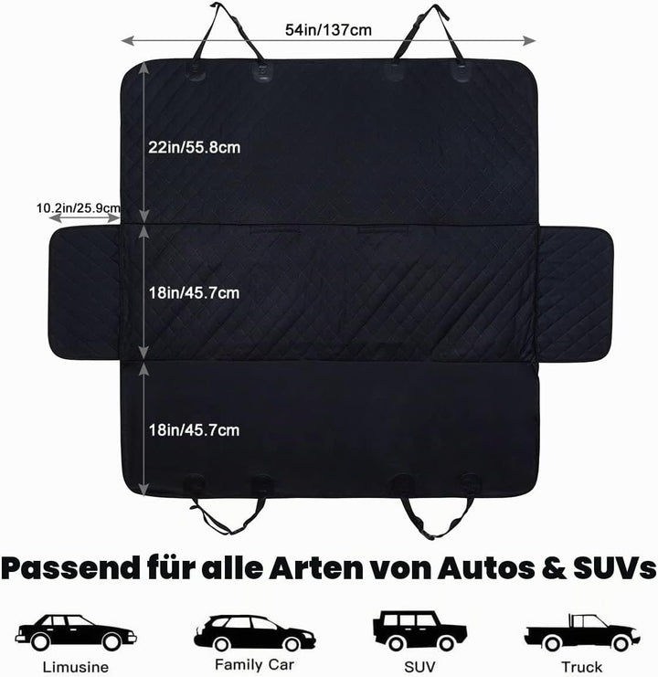 Baodan Hundedecke Auto Rückbank, Kofferraum Schutzmatte Kratzfest und Wasserdicht, Kofferraumschutz