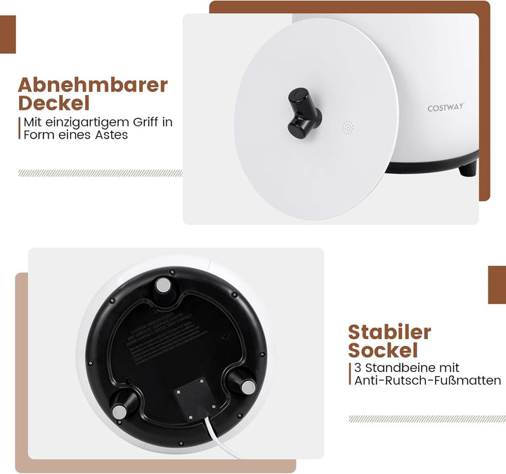 COSTWAY 23L Handtuchwärmer elektrisch, Handtuchtrockner mit 3 Heizstufen, 20/40/60/90-Minuten-Timer,