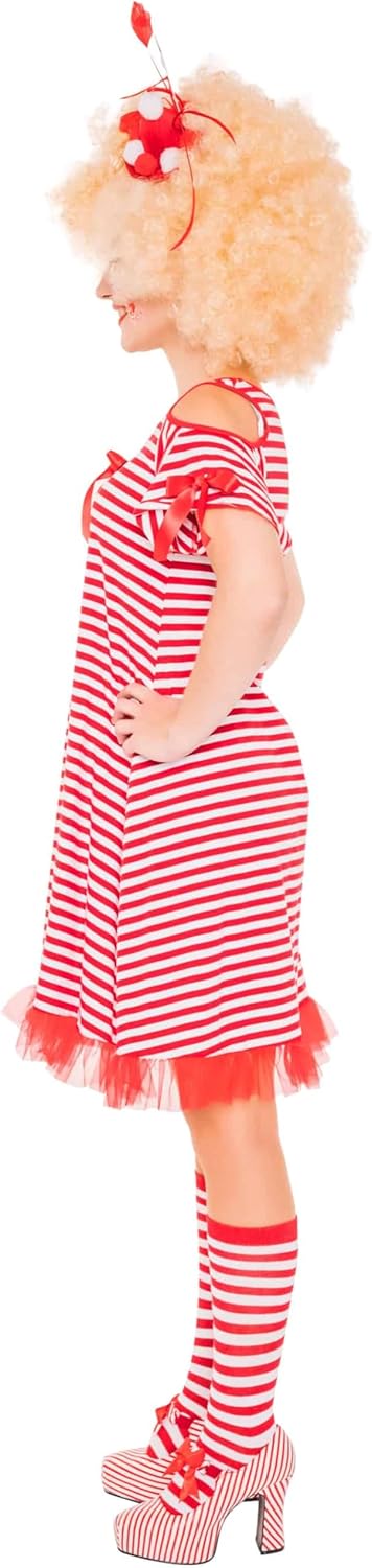 Deiters Kleid Shoulder-Cut mit Schleifen Damen rot/weiss S/M