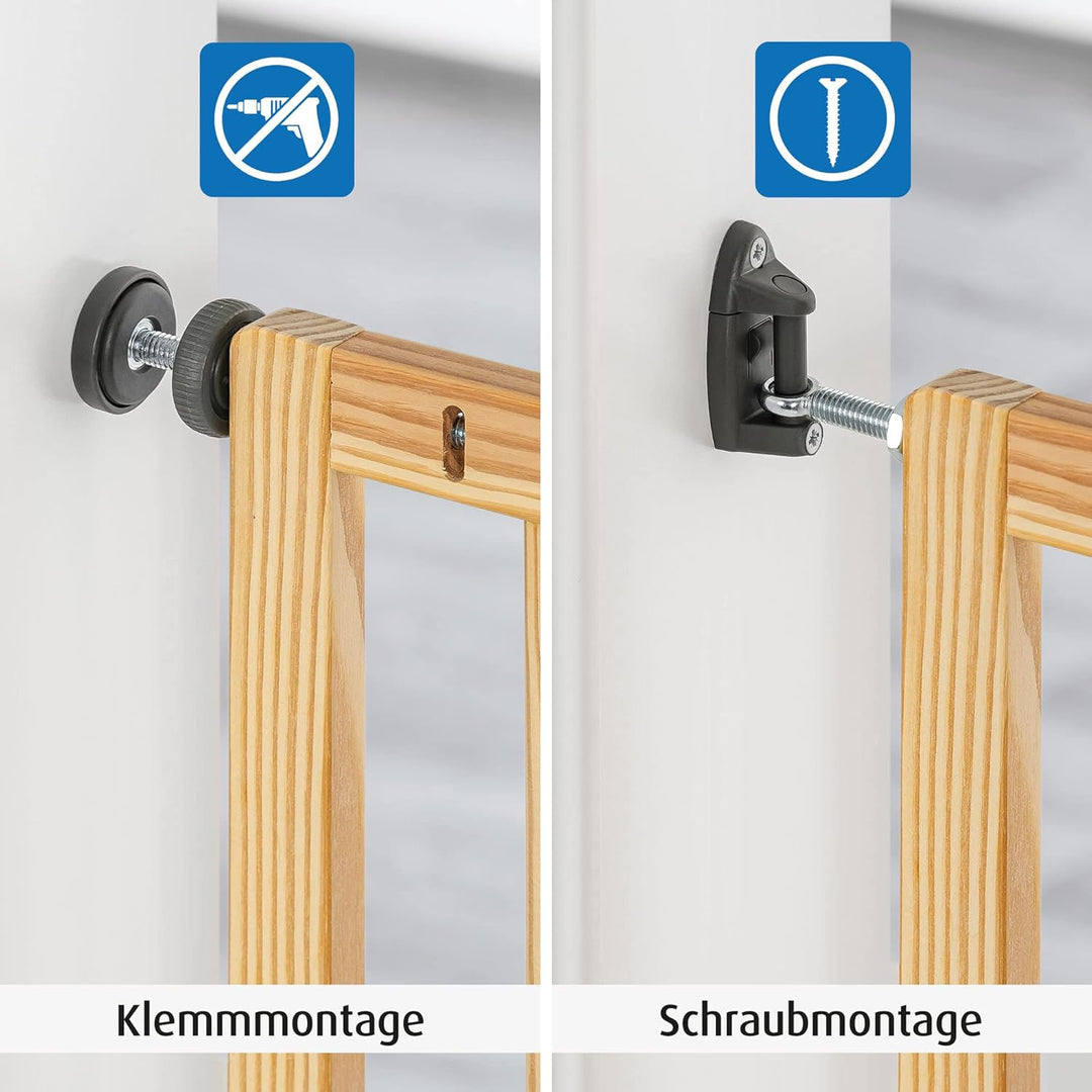 Reer 46221 Klemm- und Schraubgitter Basic, Holz, holzfarben Zum Klemmen und