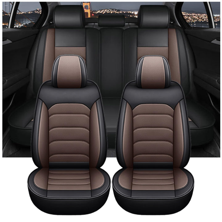 FIENZA Universal Autositzbezug Komplettset Wasserdicht Atmungsaktiv Premium Nappaleder Sitzbezüge,Si