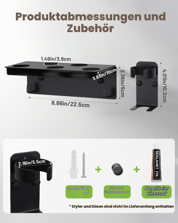 Fönhalter für Shark Flexstyle 5 in 1 Wandhalterung, Kompatibel mit Shark Flexstyle Aufsätze HD430 HD