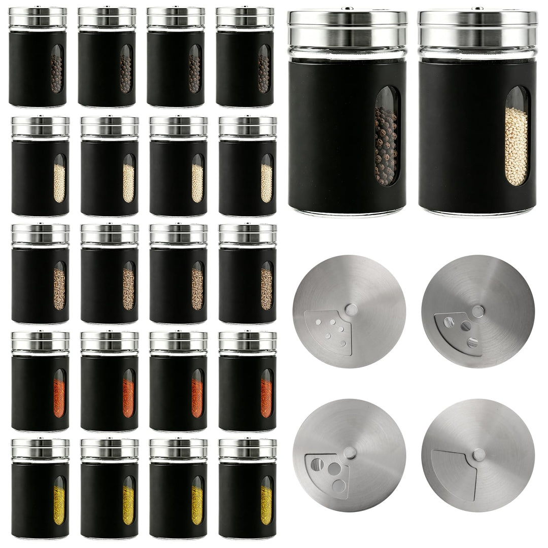 WOPPLXY Gewürzstreuer Set, 24 Stück, 80 ml, 8,3 x 4,8 cm