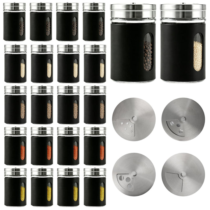 WOPPLXY Gewürzstreuer Set, 24 Stück, 80 ml, 8,3 x 4,8 cm